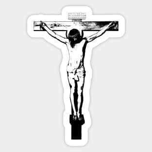 Black and white crucifix Sticker